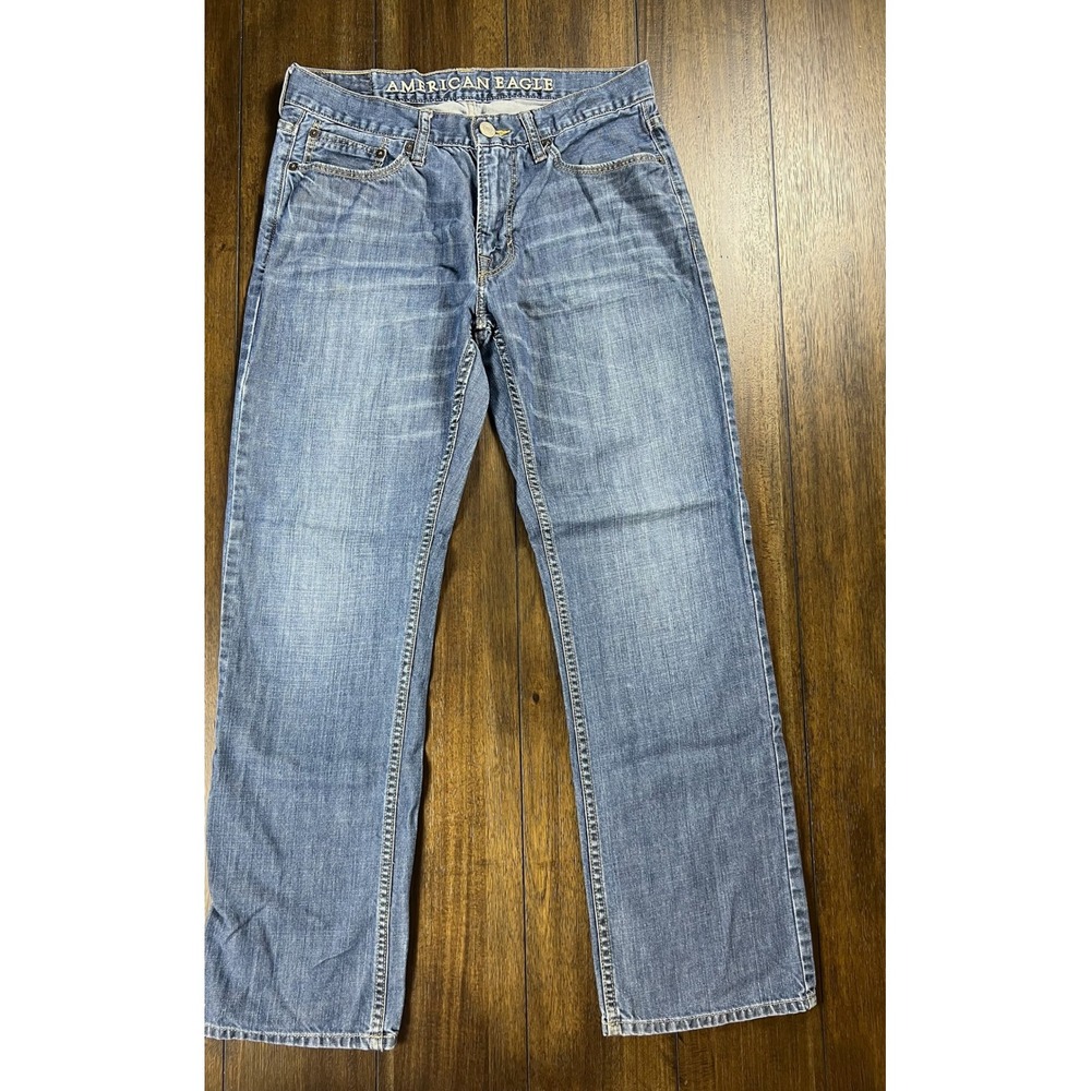 American Eagle Original Straight Jeans Mens 30x30 Medium Wash Blue 100% Cotton